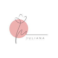 Flower botanical nature elegant minimalist logo design graphic vector