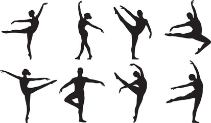 Fototapeta premium Ballet Dancers Silhouettes Collection