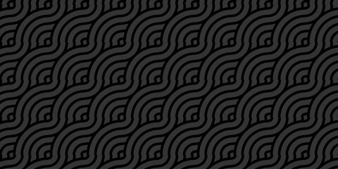 Vector minimal overlapping abstract black and gray repeating overlap fabric floral ornament fashion. abstract pattern creative textile design. seamless diamond geometric tiles background.	