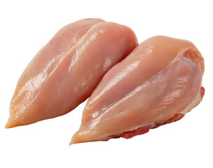 Fresh Raw Chicken Breast Fillets Isolated on Transparent PNG Background – Premium Lean Poultry Meat for Cooking