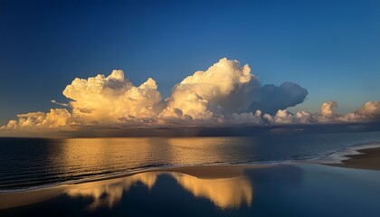golden clouds of elegance a captivating display of graceful golden clouds artfully adorns a deep blue backdrop evoking a sense of serenity and timeless beauty