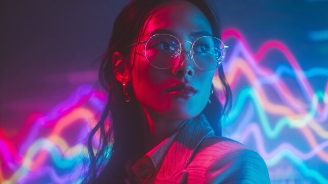 Charting success: a finance officer's journey through data and trends. Signal beams. Eyes on the data: skilled analysis of financial market trends. High-speed internet. Internet networks.