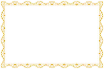 golden frame with gold ornament isolated