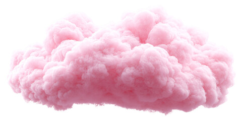 Fluffy pink cloud isolated on black background Dreamy cotton candy cloudscape with soft texture Concept of fantasy, sweetness, and abstract design element