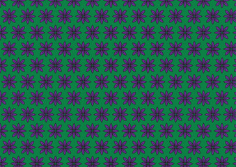 Bright Green and Purple Floral Seamless Pattern Background
