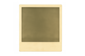 Vintage instant film blank frame, a retro sepia picture border for memory or nostalgic content, transparent background