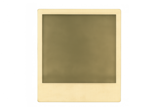 Vintage instant film blank frame, a retro sepia picture border for memory or nostalgic content, transparent background