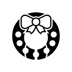 Obraz premium Illustration of a christmas wreath with a bow design on transparent background