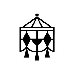 Illustration of a hanging geometric chandelier design on transparent background