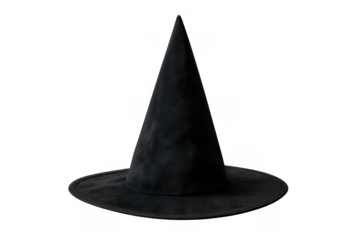 Black witch hat for halloween costume, magic, sorcery, witchcraft, wizardry, fantasy, and party events