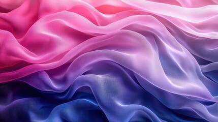Fototapeta premium Swirling, translucent fabric layers in hues of pink, purple, and blue