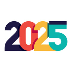Colorful 2025 numbers with modern design