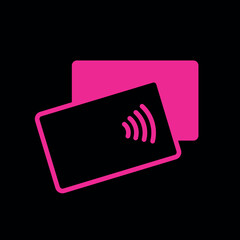 Contactless payment icon (NFC). Symbol of purchase or store, cash register or bank card. Cashless payment.