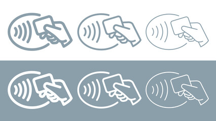 Contactless payment icon (NFC). Symbol of purchase or store, cash register or bank card. Cashless payment.