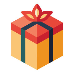 Stylized gift box with ribbon and bow