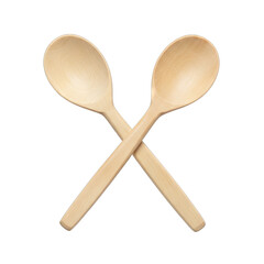 Two Wooden Spoons Crossed Together On A Black Background In A Studio Setting With Soft Lighting Highlighting Their Natural Grain Texture And Simple Design