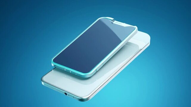 Smartphone with separated floating screen and body layers 3d product concept render showing device structure digital technology component visualization for modern mobile engineering repair tutorial UI