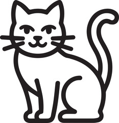Cute feline friend, adorable cat illustration for pet lovers and animal enthusiasts, a simple and charming design perfect for your projects