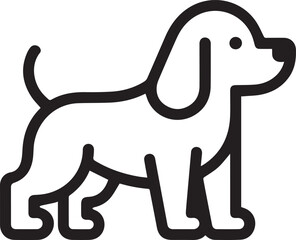 Adorable beagle outline for pet-themed designs, cute canine icon for branding, charming dog illustration suitable for veterinary or animal-related projects
