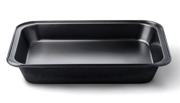 Baking pan, roasting pan, and empty black rectangular baking tray