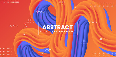 Bright vivid color flow abstract 3d fluid ribbon background vector design for web banners, product ads, music covers, and trendy digital artwork.
