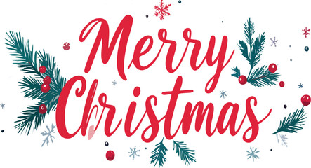 Merry christmas holiday greeting with traditional festive decor