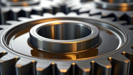 Close-Up of Lubricated Metallic Gear with Eco-Friendly Features