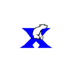 Bear Letter X Logo Vector, Al...