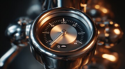 Close-up of a speedometer on a motorcycle. the speedometer is circular in shape and has a black background with white numbers and markings.