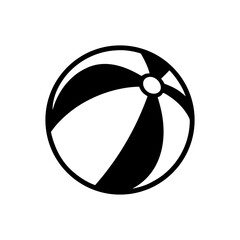Illustration of a black and white beach ball icon on transparent background