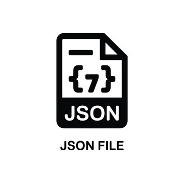 Icon representing a json file with curly braces and brackets