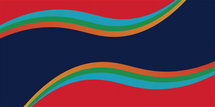 Dark blue background with colorful wave flow gradient element for sport football basketball volleyball rugby golf world europe asia tournament