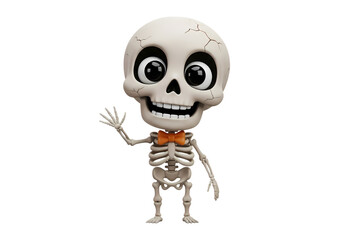 Fototapeta premium halloween skeleton with pumpkin