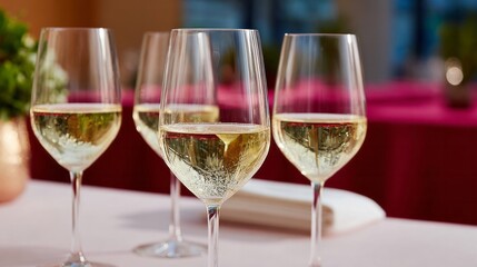 Effervescent dance of sparkling wine glasses, festive symphony for New Year's Eve revelers and Chardonnay Day connoisseurs