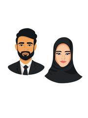 eastern couple close-up showing cultural attire and warm expressions