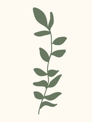 soft botanical line branch composition
