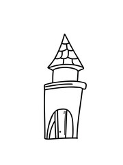 cartoon castle in fun and playful doodle style