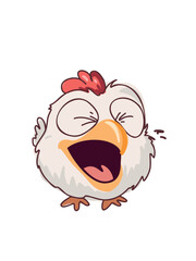 smiling farm chicken with vibrant plumage and joyful pose