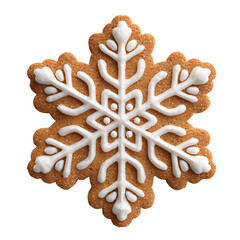Gingerbread Snowflake Cookie – Christmas Icing Biscuit Illustration