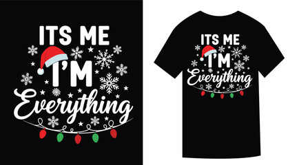 Festive Christmas themed tshirt design with funny saying and decorations
