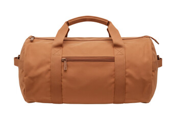 Isolated duffel bag in brown, ideal for the gym or travel, an essential piece for sports gear