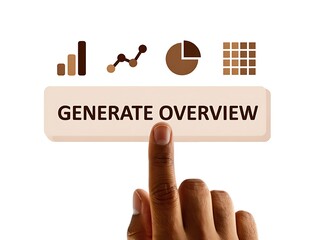 Generate overview button pressed by dark skinned person