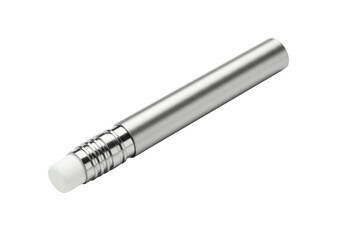 Isolated silver metal applicator tool, clean beauty gadget for skincare routine and cleansing