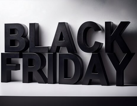 Black Friday minimalist lettering on a white background is ideal for marketing materials.