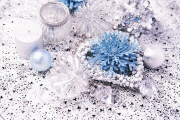 Close-up of a Christmas decoration. Soft focus.	