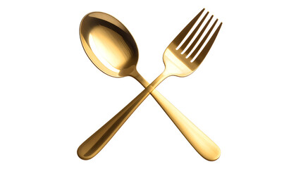  2. Elegant Cutlery Duo Featuring Silver and Gold Utensils isolated on transparent background