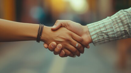 Asian businessman and businesswoman shaking hands in office meeting room business success and partnership concept