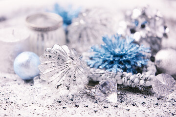Close-up of a Christmas decoration. Soft focus.	