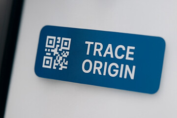 QR code and trace origin concept for business product authenticity.
