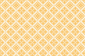 Golden Geometric Seamless Pattern With Floral Rosettes For Luxury Backgrounds And Decorative Ornament Texture